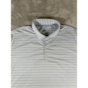 Johnnie O Mens‎ 2XL Blue Striped Classic Fit Kiawah Performance Golf Polo